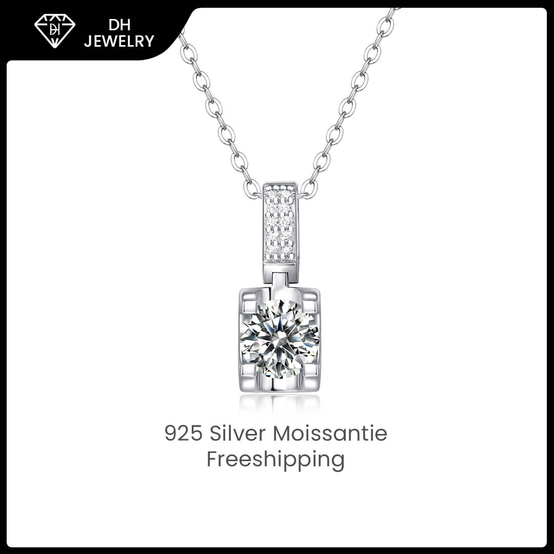 Moissanite Necklace 925 Sterling Silver-Necklace-DH COMPANY-1.0 ct-Dreamhjewlry