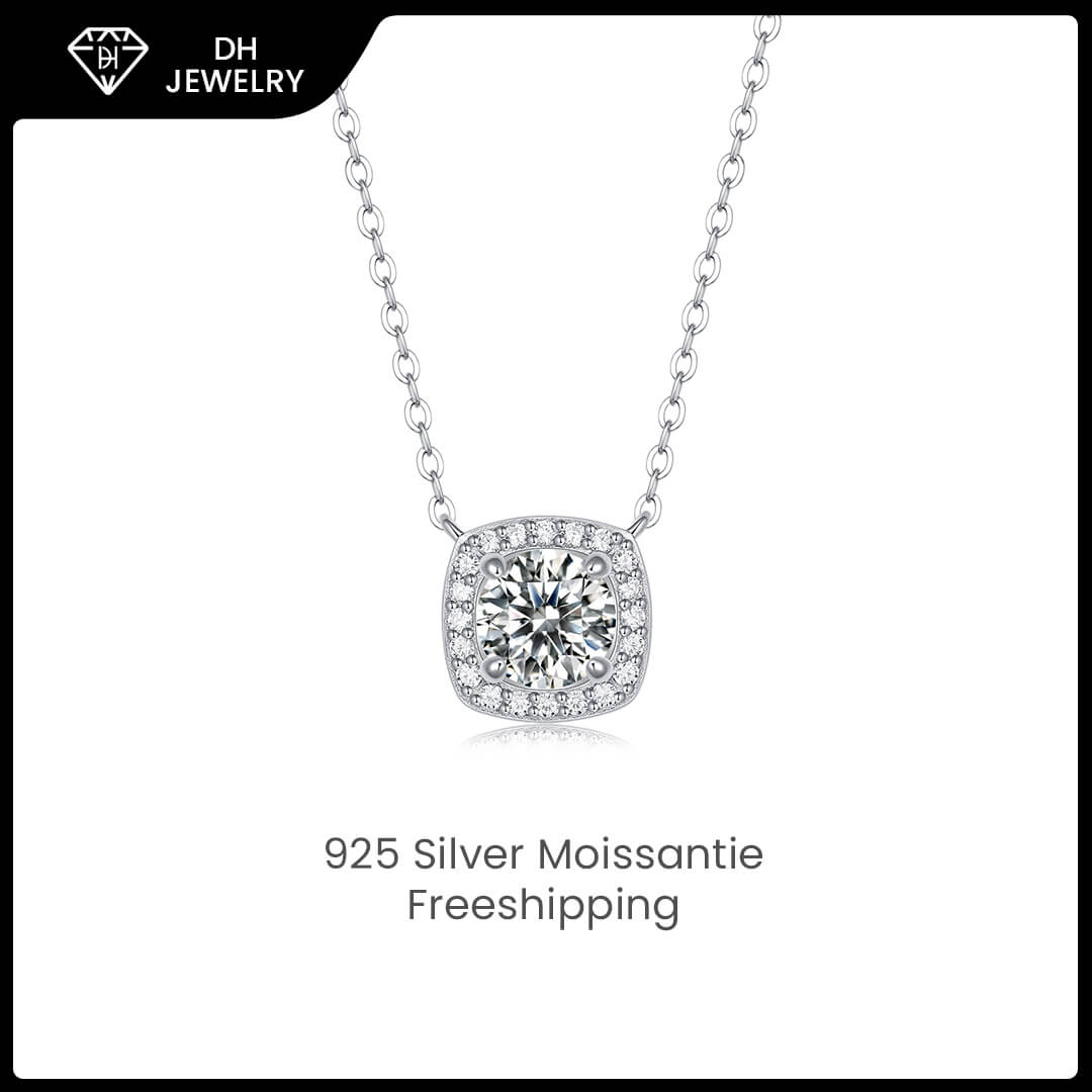 Moissanite Necklace 925 Sterling Silver-Necklace-DH COMPANY-1 ct-Dreamhjewlry