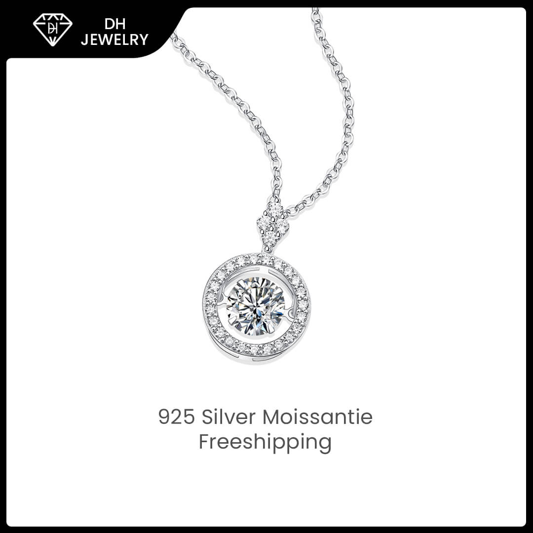Moissanite Necklace 925 Sterling Silver-Necklace-DH COMPANY-Dreamhjewlry