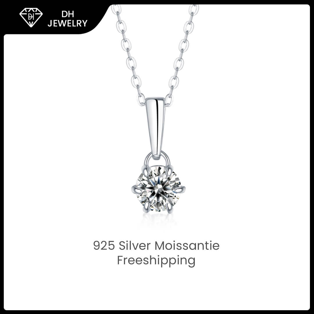 Moissanite Necklace 925 Sterling Silver-Necklace-DH COMPANY-1.0 ct-Dreamhjewlry