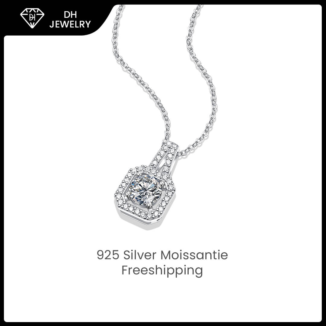 Moissanite Necklace 925 Sterling Silver-Necklace-DH COMPANY-1.0 ct-Dreamhjewlry