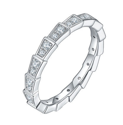 Moissanite Engagement Ring Snake Band S925