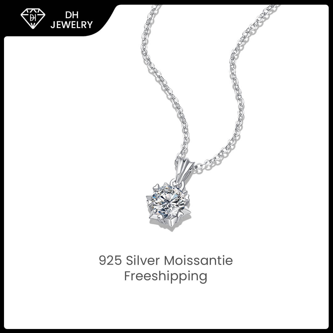 Moissanite Necklace 925 Sterling Silver-Necklace-DH COMPANY-Dreamhjewlry