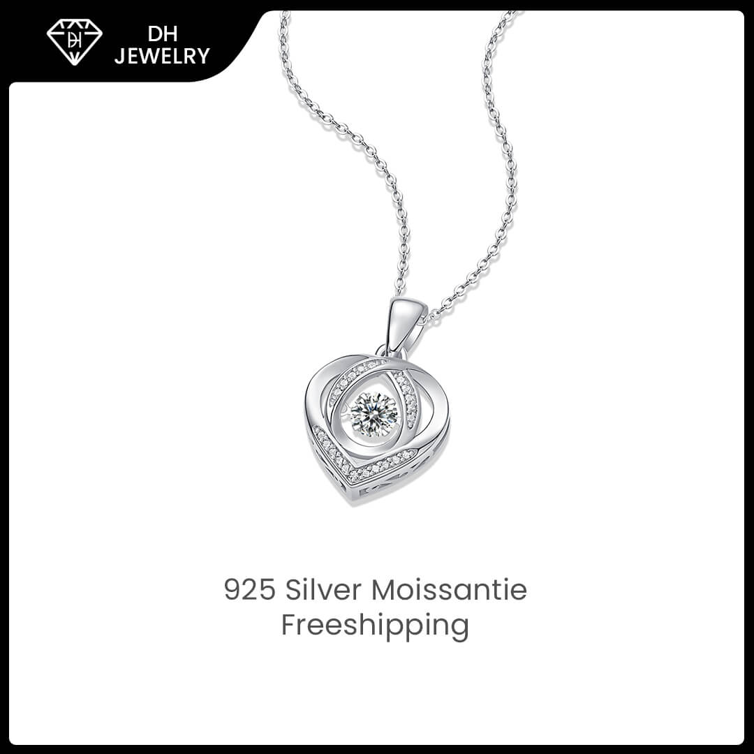 Moissanite Necklace 925 Sterling Silver-Necklace-DH COMPANY-0.5 ct-Dreamhjewlry