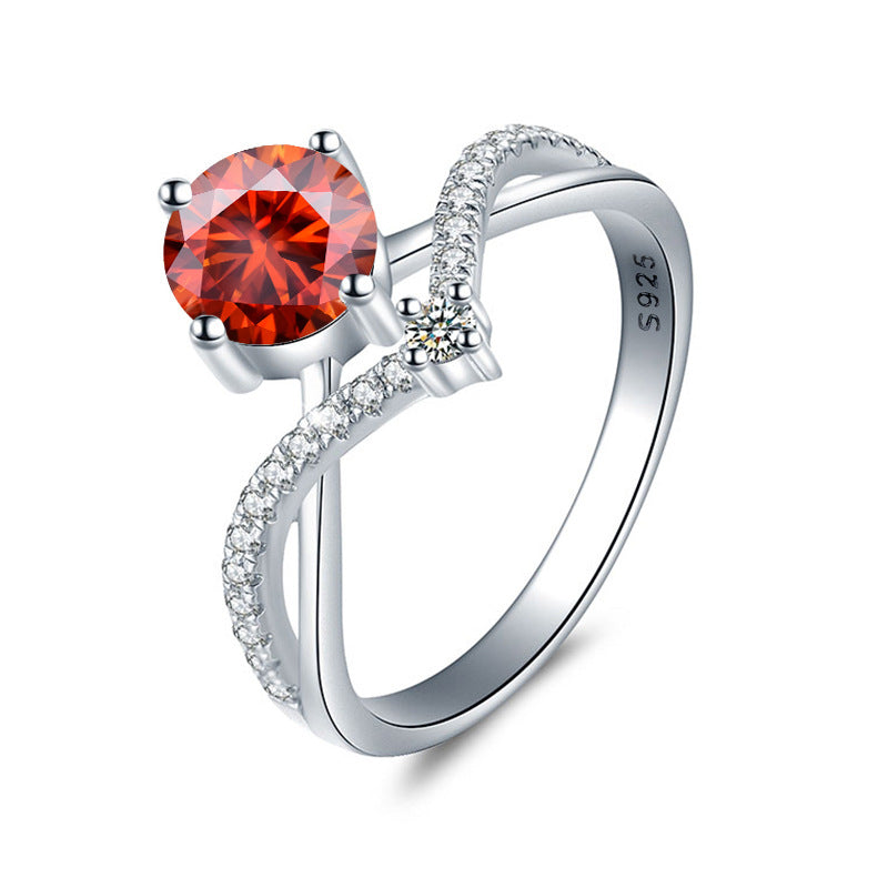 Moissanite Engagement Ring V Style