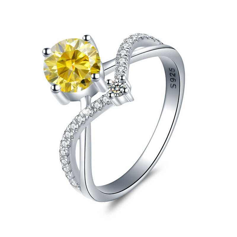 Moissanite Engagement Ring V Style