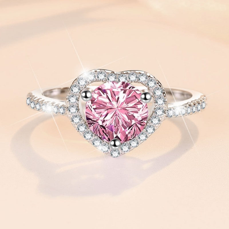 Heart Halo Engagement Ring