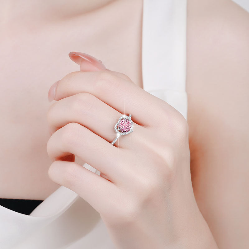 Heart Halo Engagement Ring