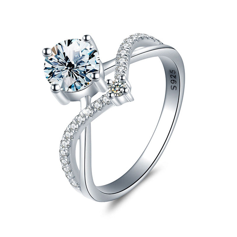 Moissanite Engagement Ring V Style