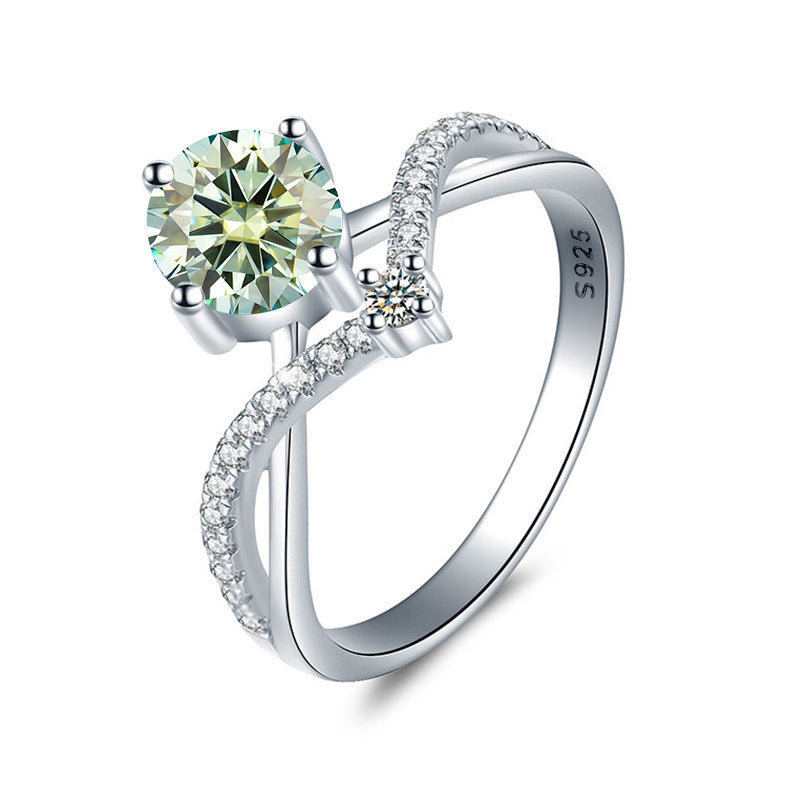 Moissanite Engagement Ring V Style