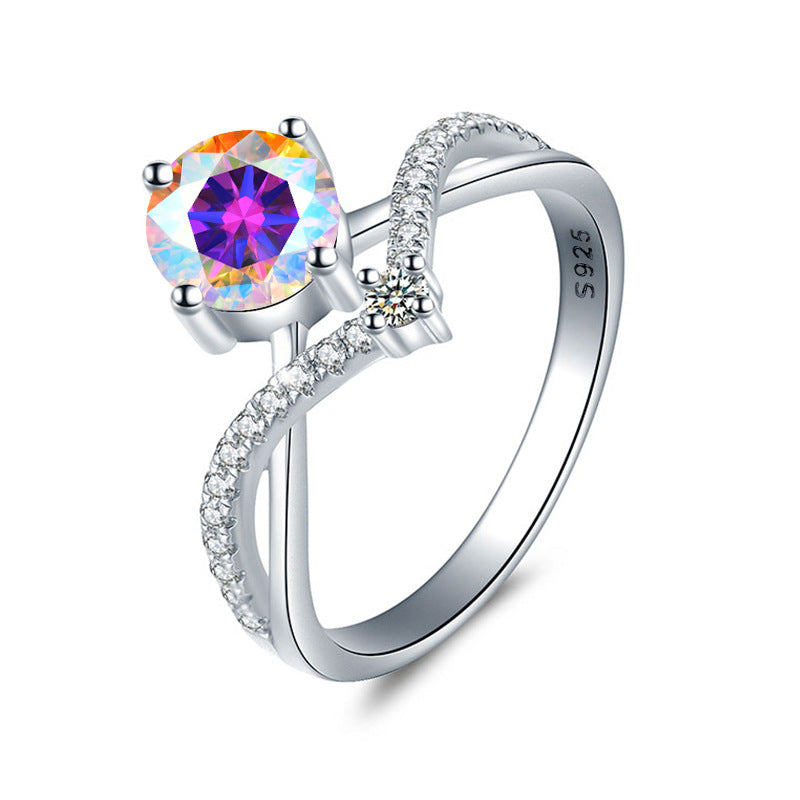 Moissanite Engagement Ring V Style