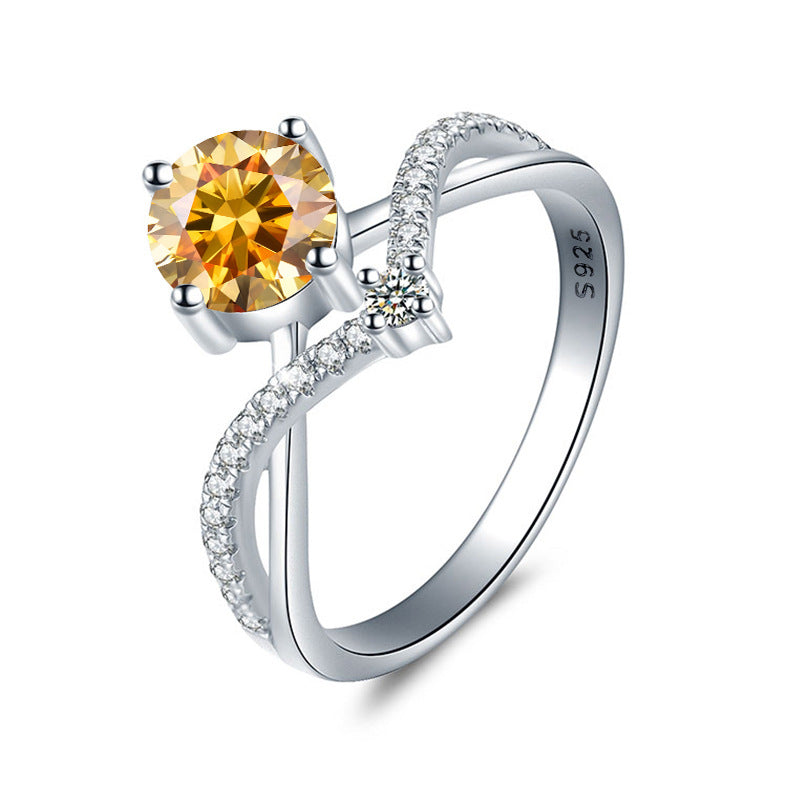 Moissanite Engagement Ring V Style