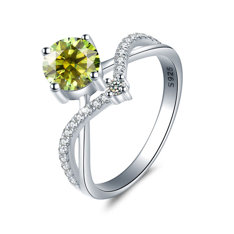 Moissanite Engagement Ring V Style