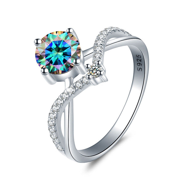 Moissanite Engagement Ring V Style