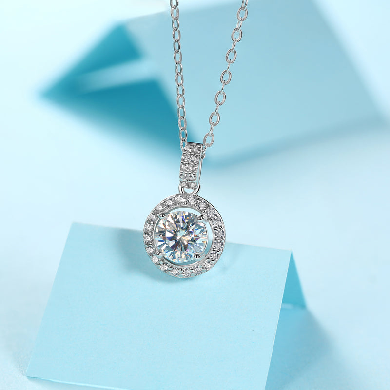 Moissanite Necklace 925 Sterling Silver-Necklace-DH COMPANY-1.0 ct-Dreamhjewlry