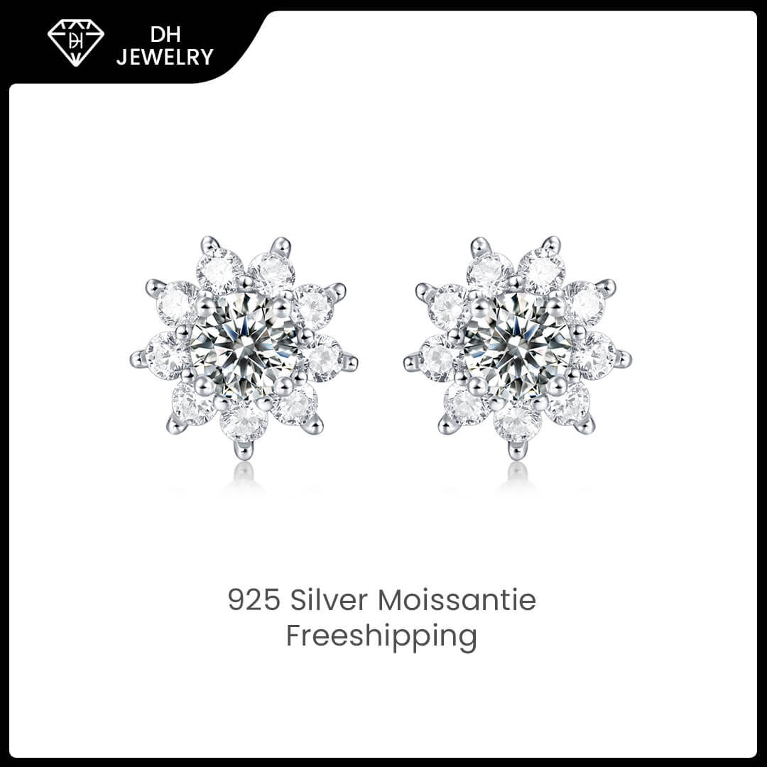 Moissanite Earrings 925 Sterling Silver-Earrings-DH COMPANY-0.5 ct-Dreamhjewlry