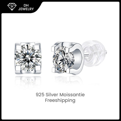 Moissanite Earrings 925 Sterling Silver-DH COMPANY-Dreamhjewlry