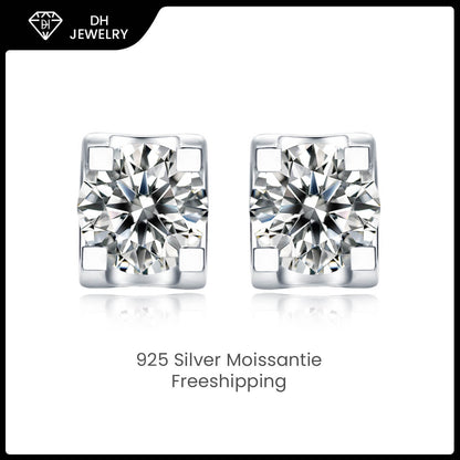 Moissanite Earrings 925 Sterling Silver-DH COMPANY-Dreamhjewlry