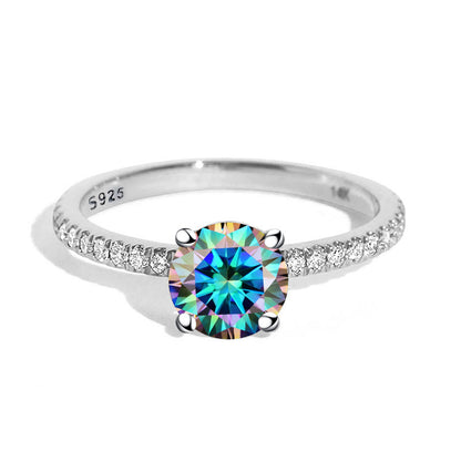 Round Moissanite Petite Engagement Ring