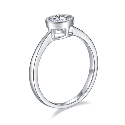 Bubble Eye Moissanite Ring Sterling Silver