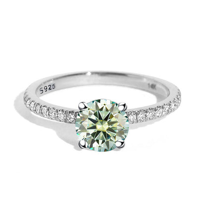 Round Moissanite Petite Engagement Ring