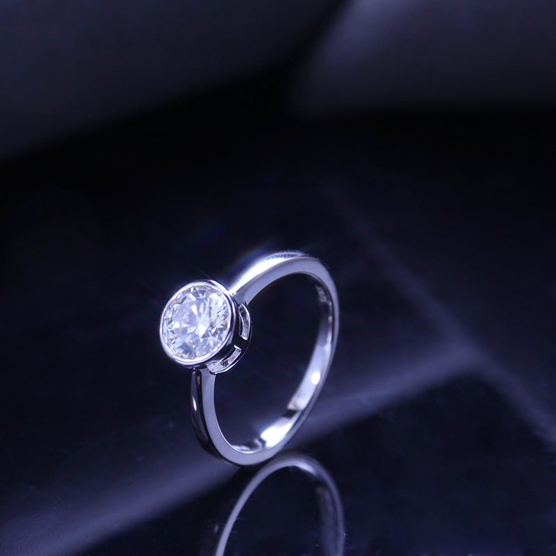 Bubble Eye Moissanite Ring Sterling Silver