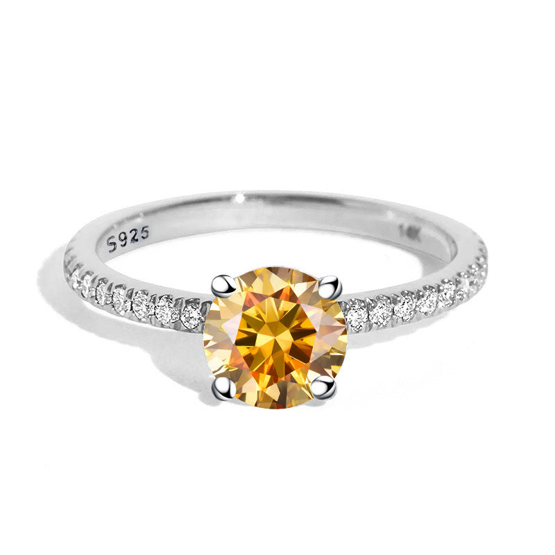 Round Moissanite Petite Engagement Ring