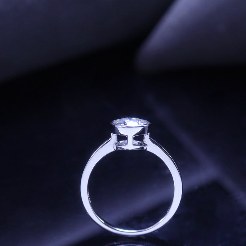 Bubble Eye Moissanite Ring Sterling Silver