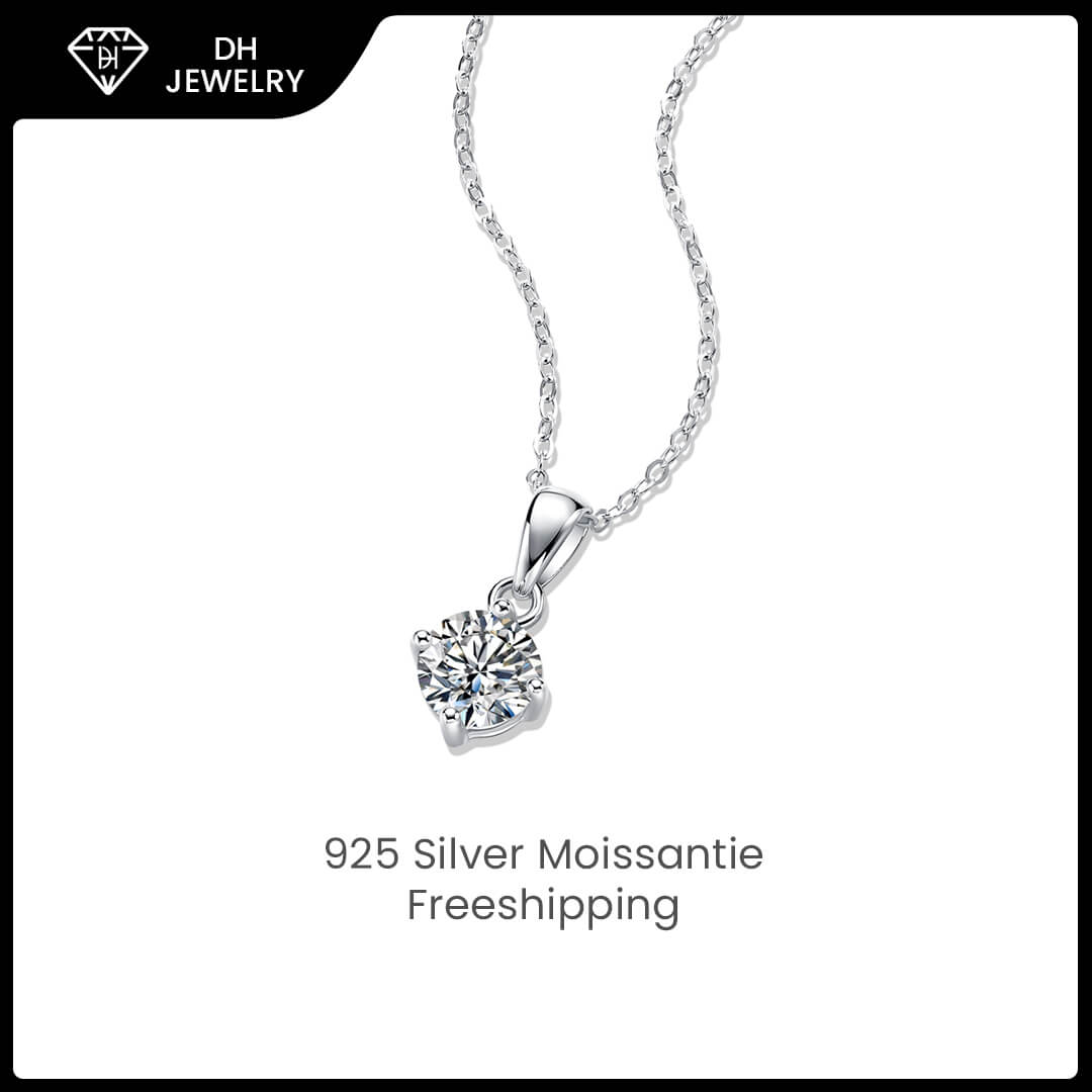 Moissanite Necklace 925 Sterling Silver Miss-Necklace-DH COMPANY-1.0 ct-Dreamhjewlry