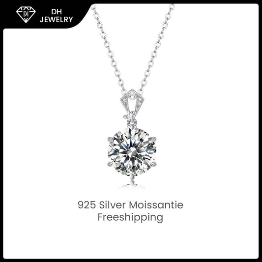 Moissanite Necklace 925 Sterling Silver 10 Carat-Necklace-DH COMPANY-10 ct-Dreamhjewlry