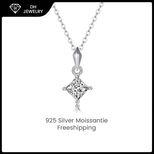 Moissanite Necklace 925 Sterling Silver Cross-Necklace-DH COMPANY-1.0 ct-Dreamhjewlry