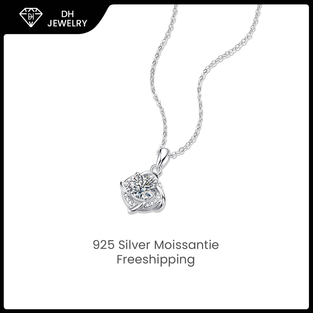 Moissanite Necklace 925 Sterling Silver-Necklace-DH COMPANY-1.0 ct-Dreamhjewlry