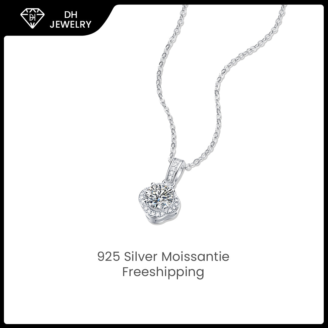 Moissanite Necklace 925 Sterling Silver-Necklace-DH COMPANY-1 ct-Dreamhjewlry