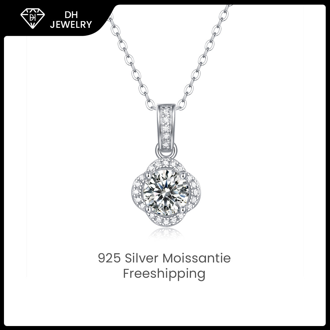 Moissanite Necklace 925 Sterling Silver-Necklace-DH COMPANY-1 ct-Dreamhjewlry