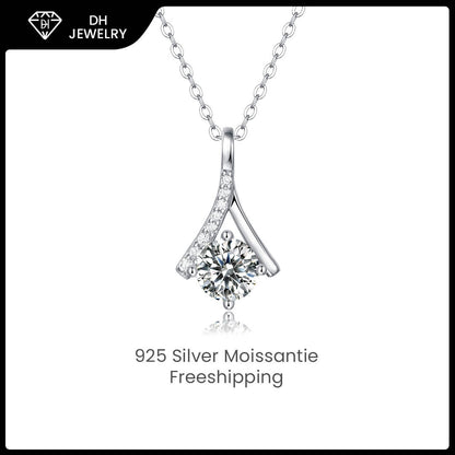 Moissanite Necklace 925 Sterling Silver-Necklace-DH COMPANY-1.0 ct-Dreamhjewlry