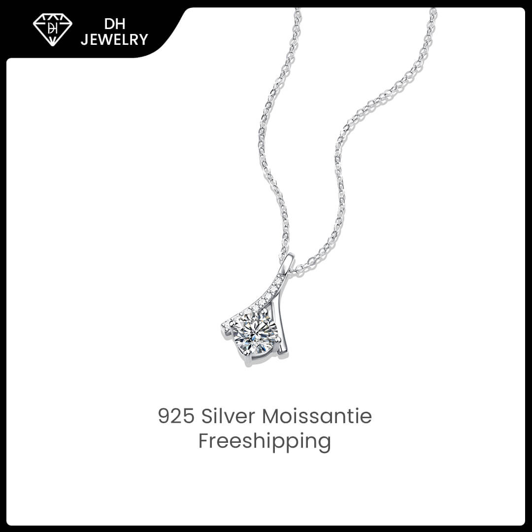 Moissanite Necklace 925 Sterling Silver-Necklace-DH COMPANY-1.0 ct-Dreamhjewlry