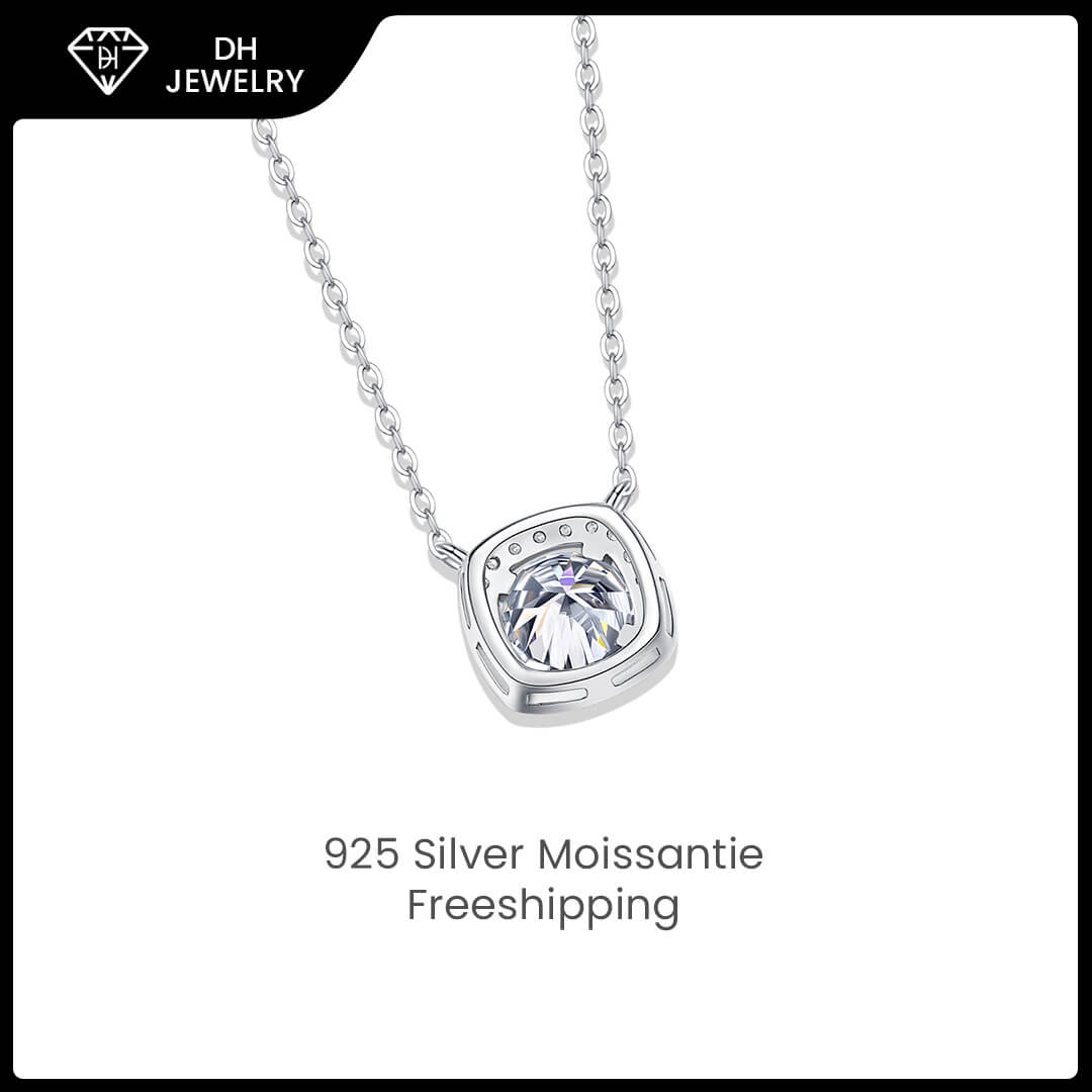 Moissanite Necklace 925 Sterling Silver-Necklace-DH COMPANY-1 ct-Dreamhjewlry