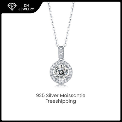 Moissanite Necklace 925 Sterling Silver-Necklace-DH COMPANY-Dreamhjewlry