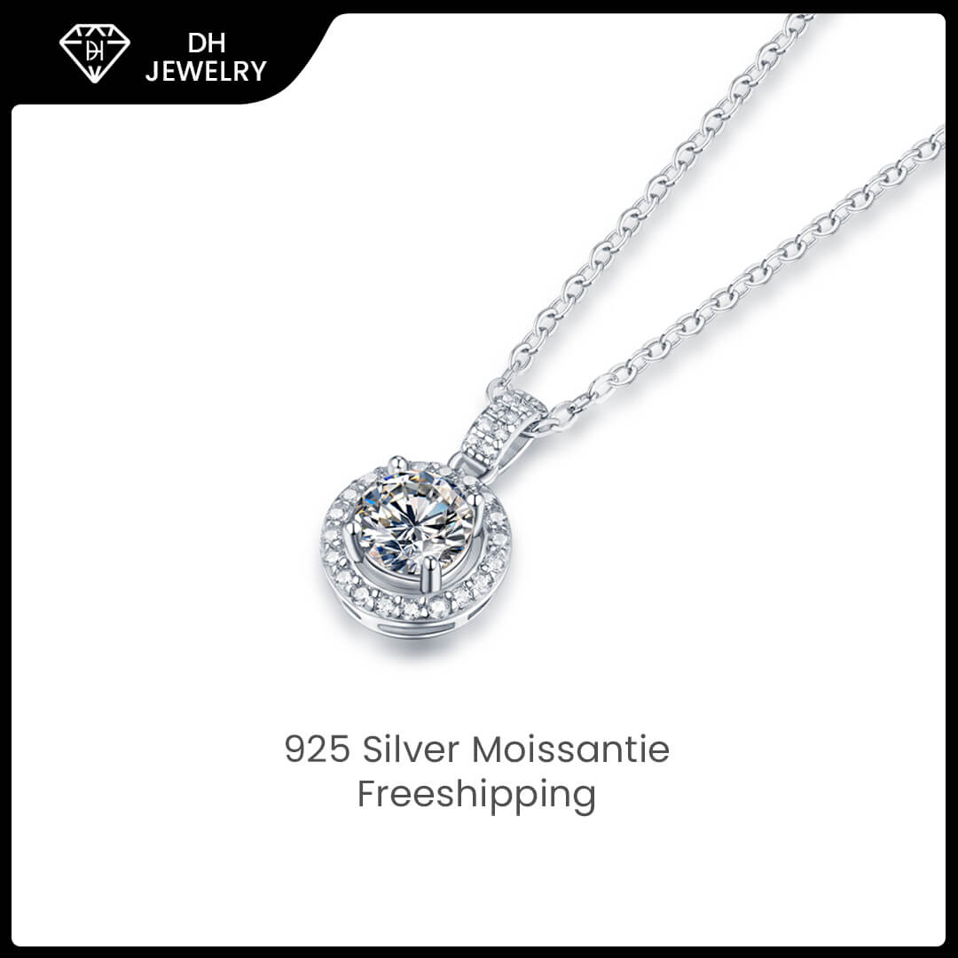 Moissanite Necklace 925 Sterling Silver-Necklace-DH COMPANY-Dreamhjewlry