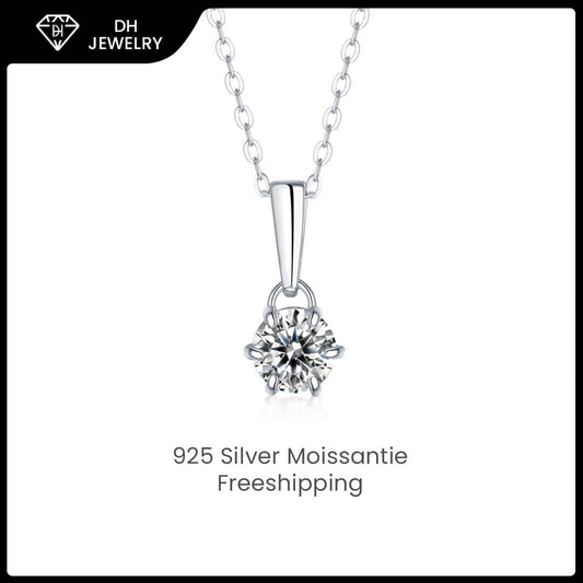 Moissanite Necklace 925 Sterling Silver-Necklace-DH COMPANY-Dreamhjewlry