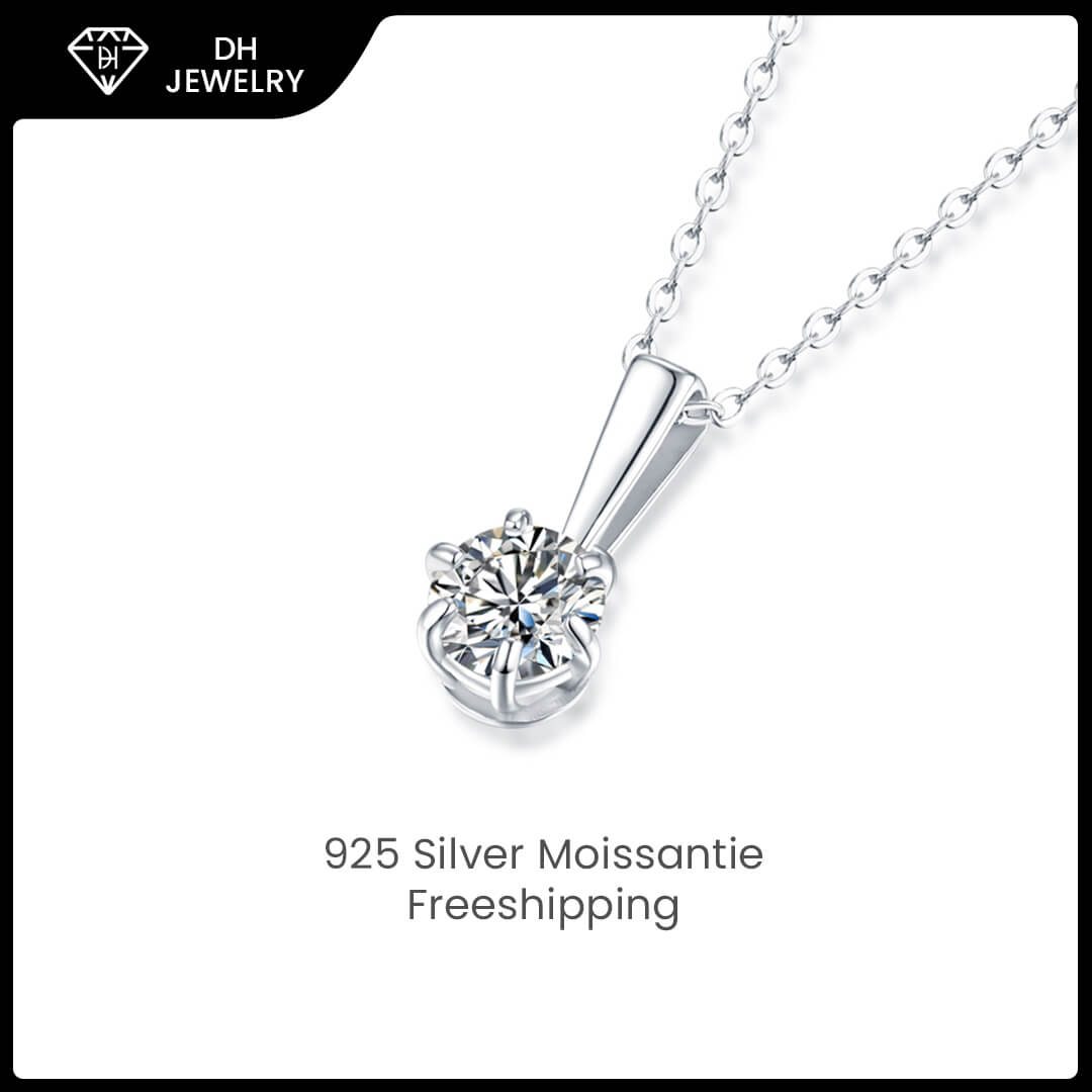 Moissanite Necklace 925 Sterling Silver-Necklace-DH COMPANY-1.0 ct-Dreamhjewlry