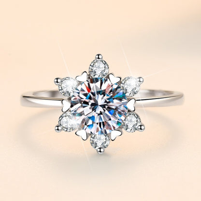 Colorful Moissanite Engagement Ring Sun Flower